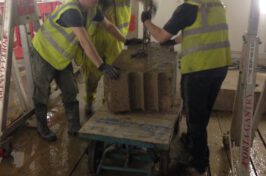 Removing concrete blocks floor sawing